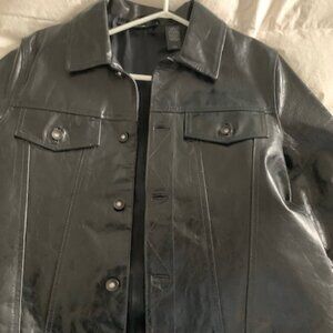 DKNYJeans MEN's glazed LEATHER bomber jacket size M/Women's L